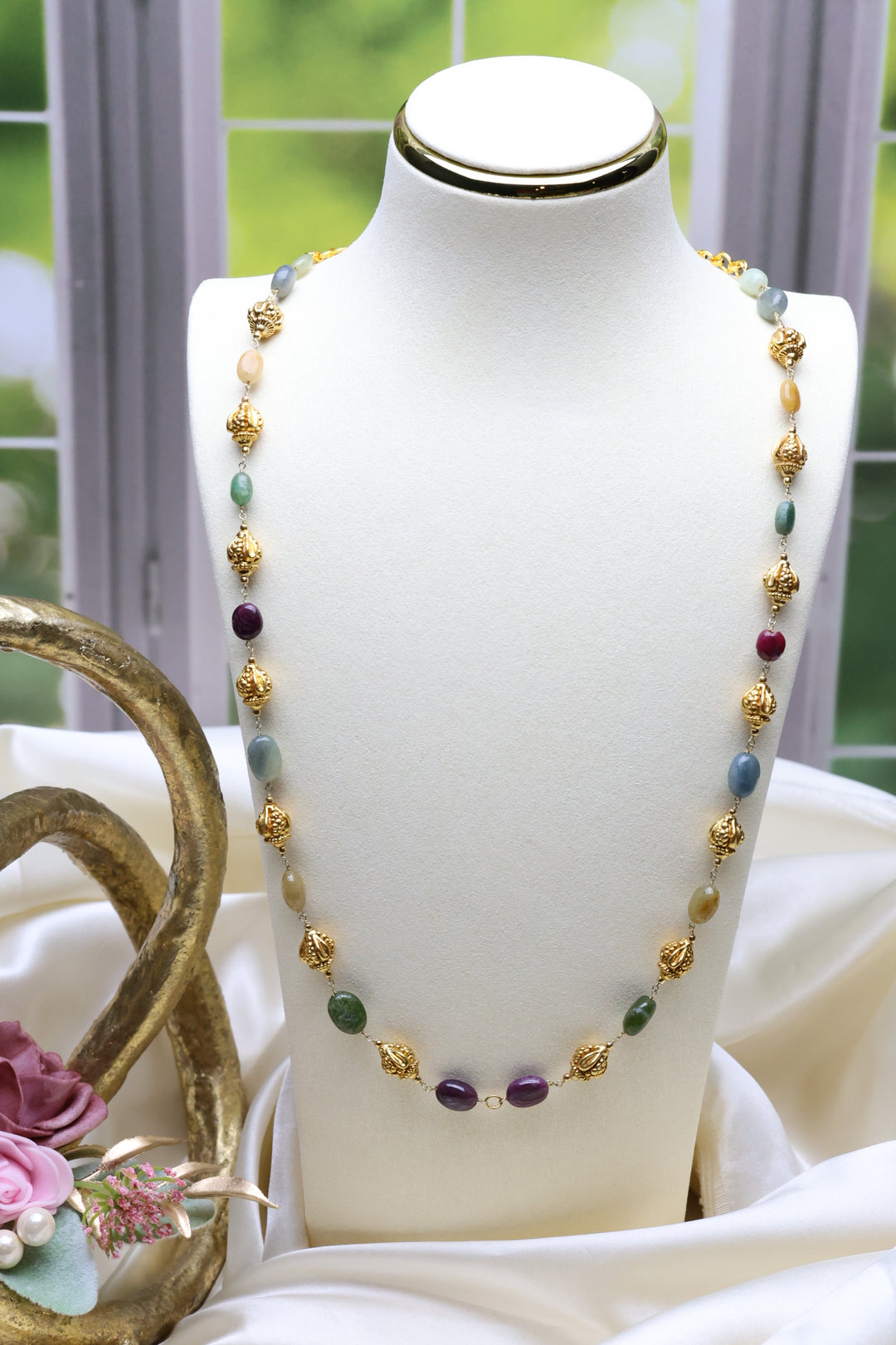 92.5 Silver Multi-Sapphire Mala