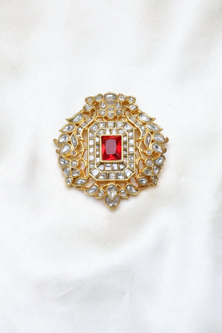 92.5 Silver Peacock Grace – A Kundan Delight in Miniature