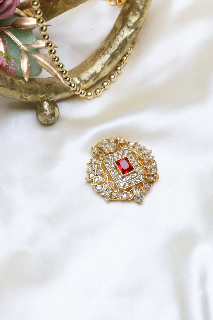 92.5 Silver Peacock Grace – A Kundan Delight in Miniature