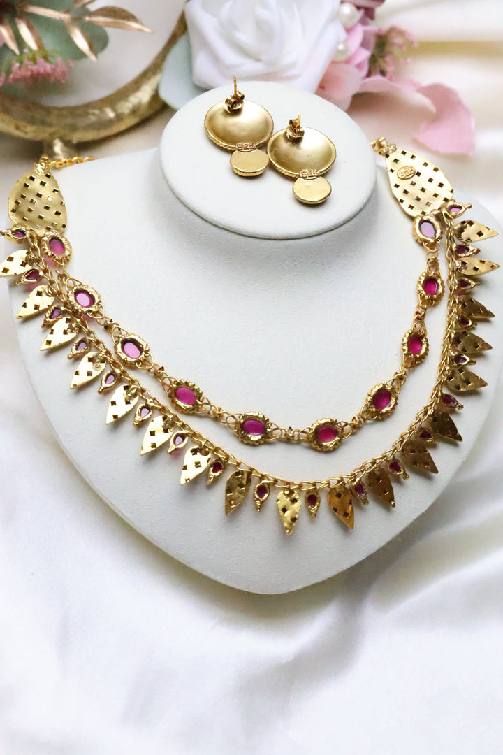 92.5 Silver Antique Gold Layered Necklace