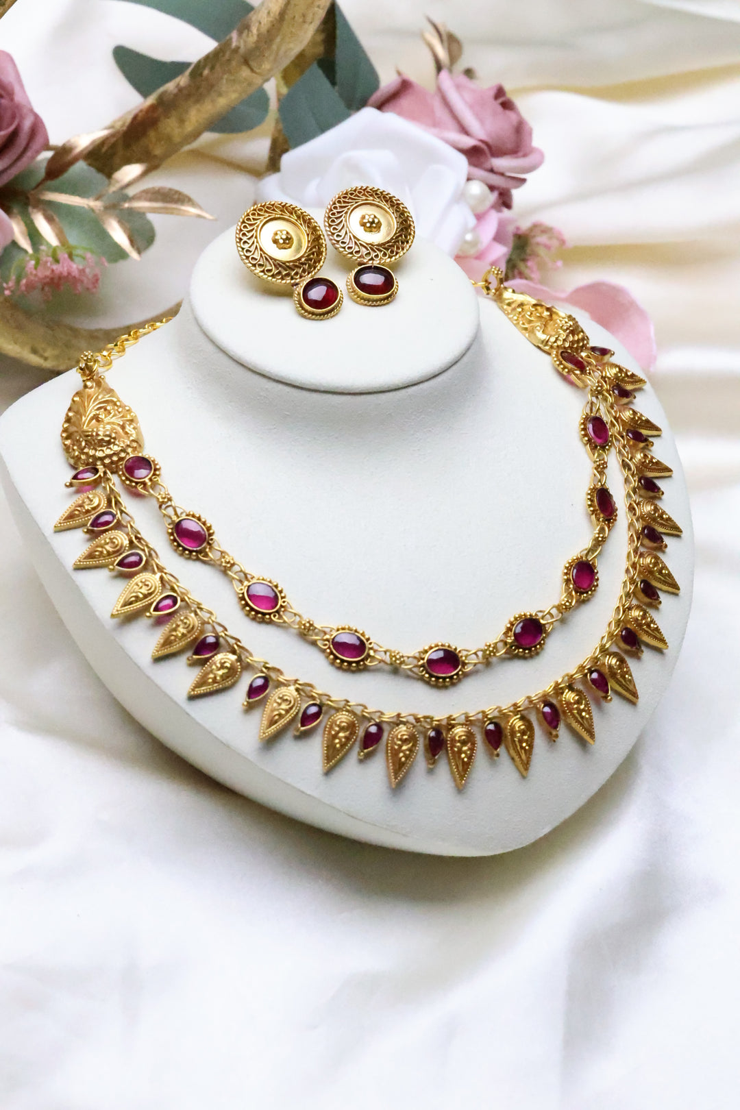 92.5 Silver Antique Gold Layered Necklace