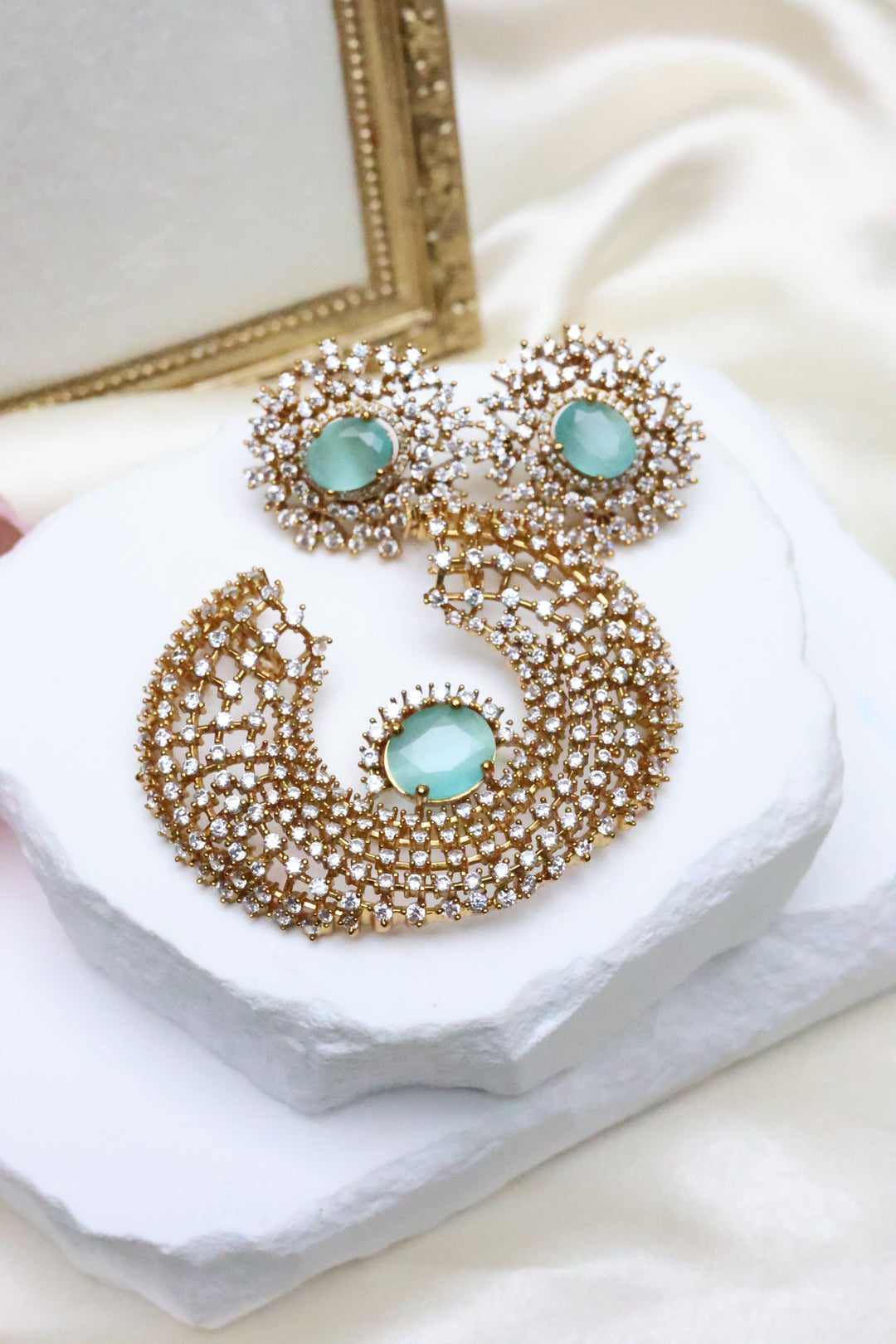 CZ Stone Pendant Set [10647]