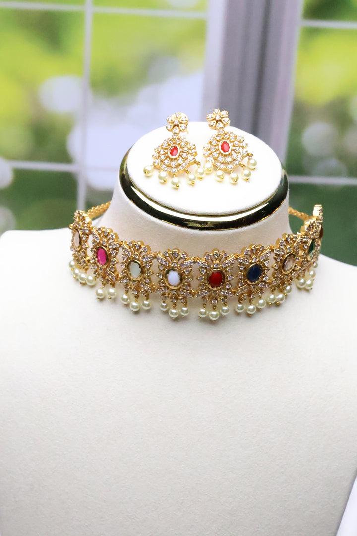 Medium Size Navratan Choker [11667]