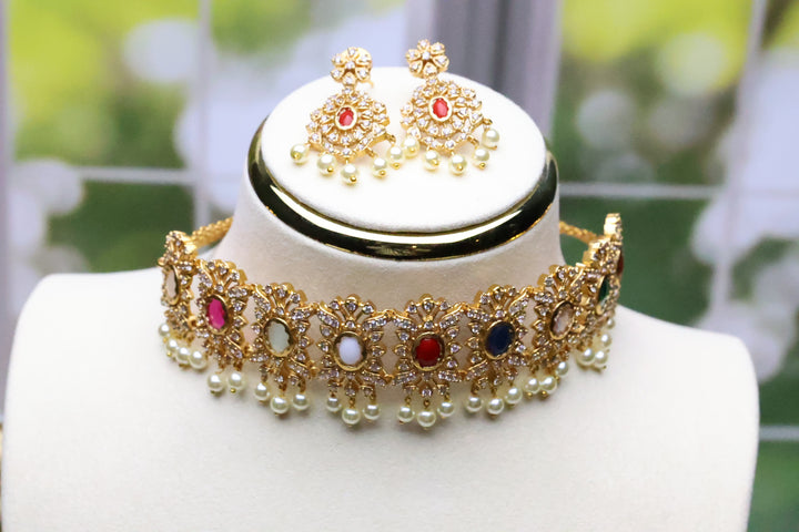 Medium Size Navratan Choker [11667]