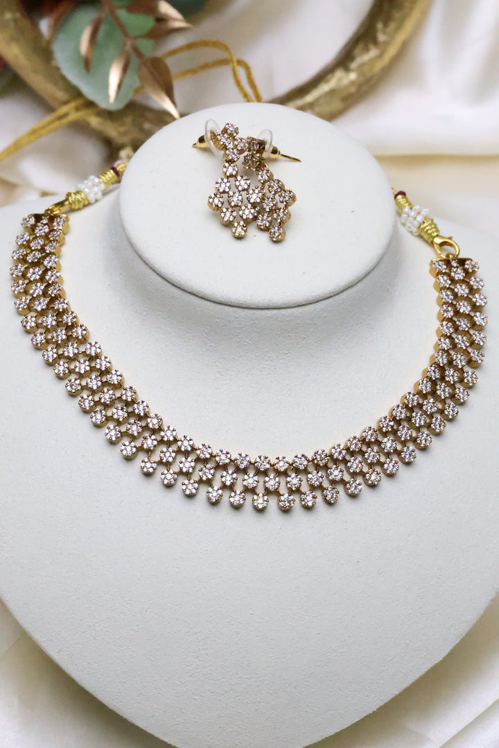Diamond Look alike Necklace [11692]