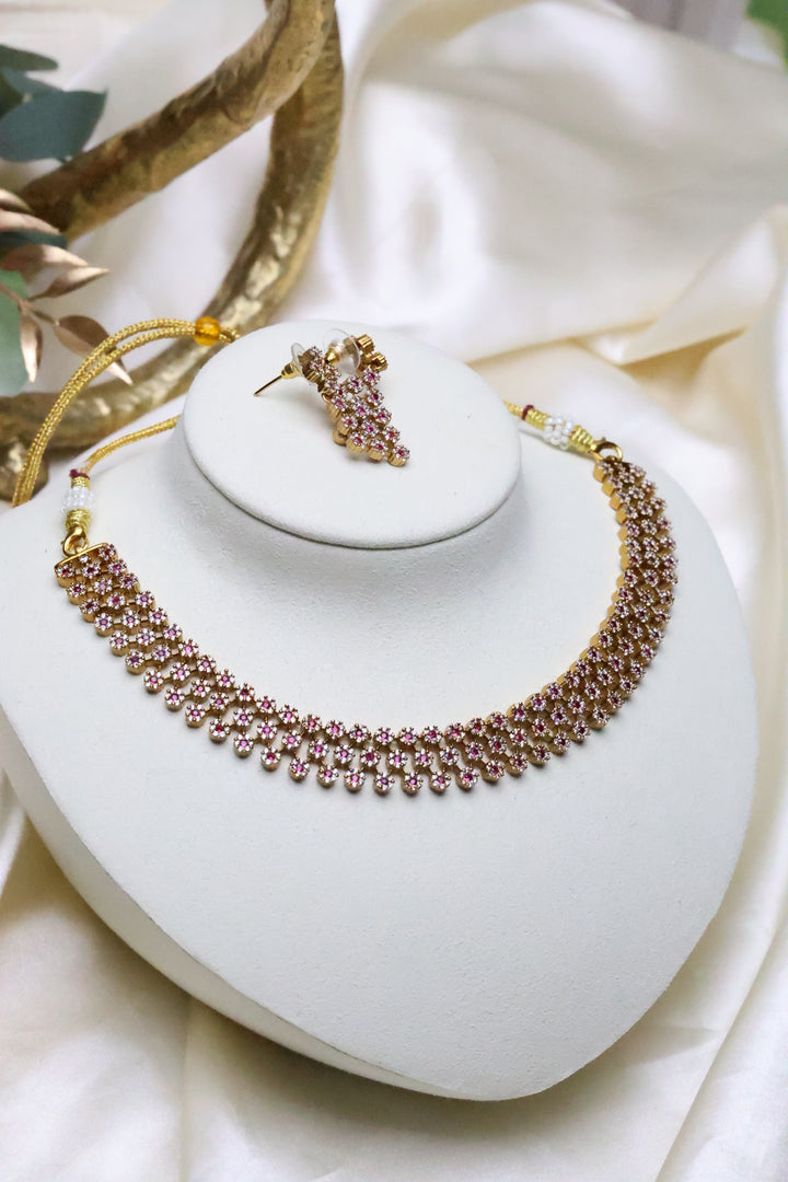 Diamond Look alike Necklace [11692]