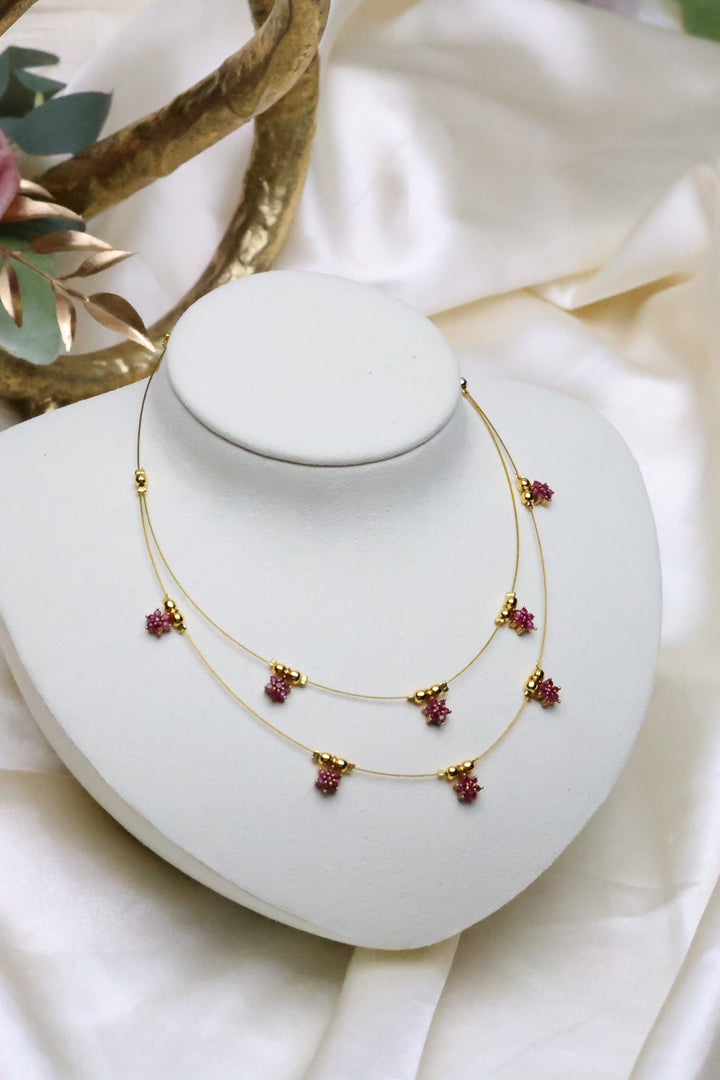 Invisible Wire Necklace with Stars  [11702]