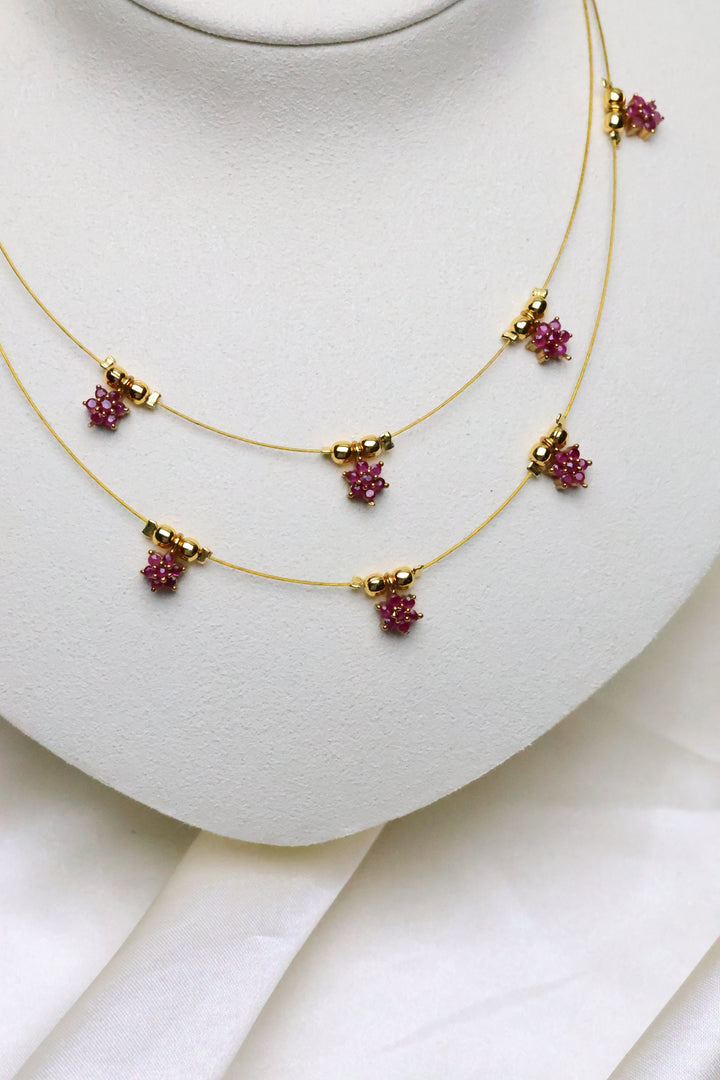Invisible Wire Necklace with Stars  [11702]