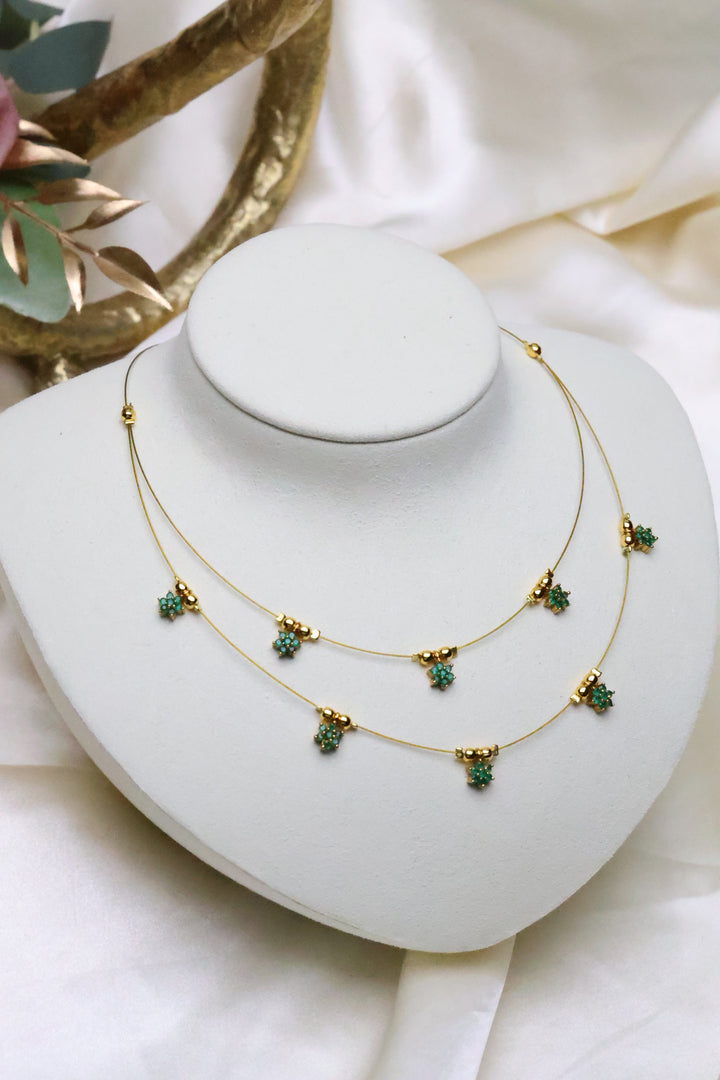 Invisible Wire Necklace with Stars  [11702]