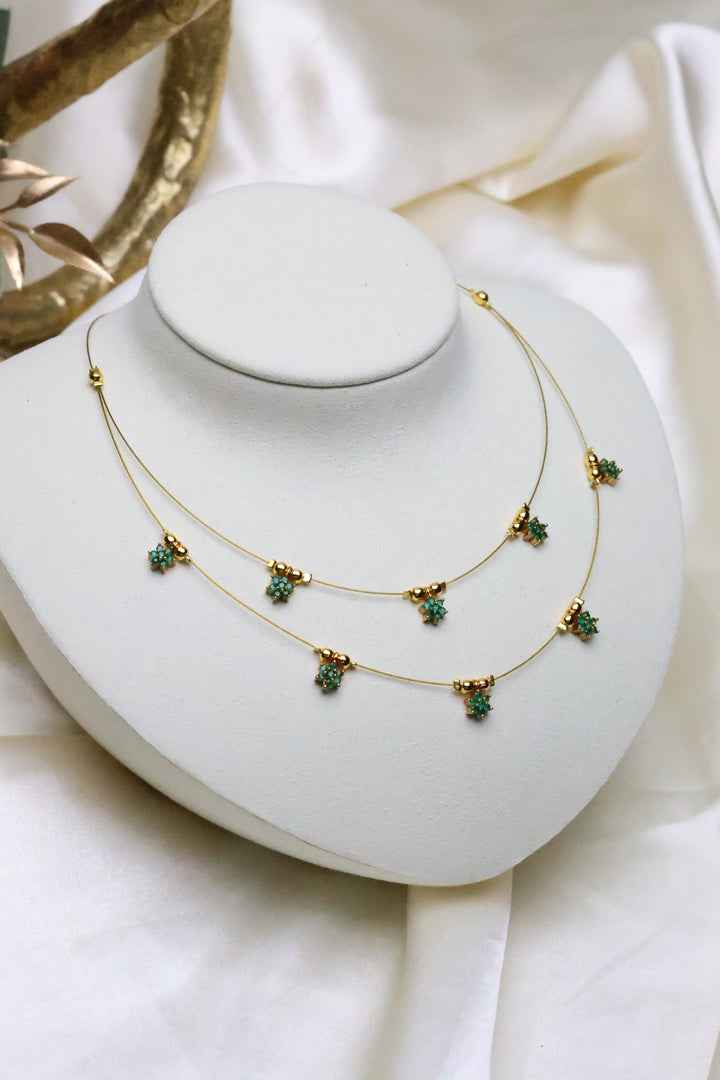Invisible Wire Necklace with Stars  [11702]