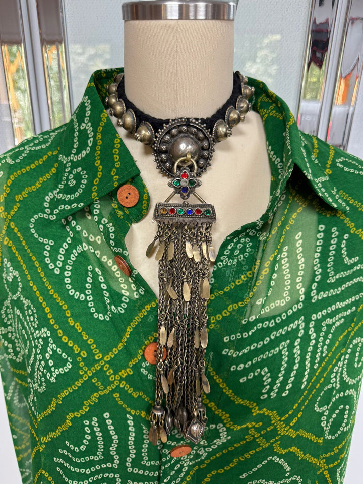 Afghani Collection: Statement Grand Choker with Long Tassel Pendant [12373]