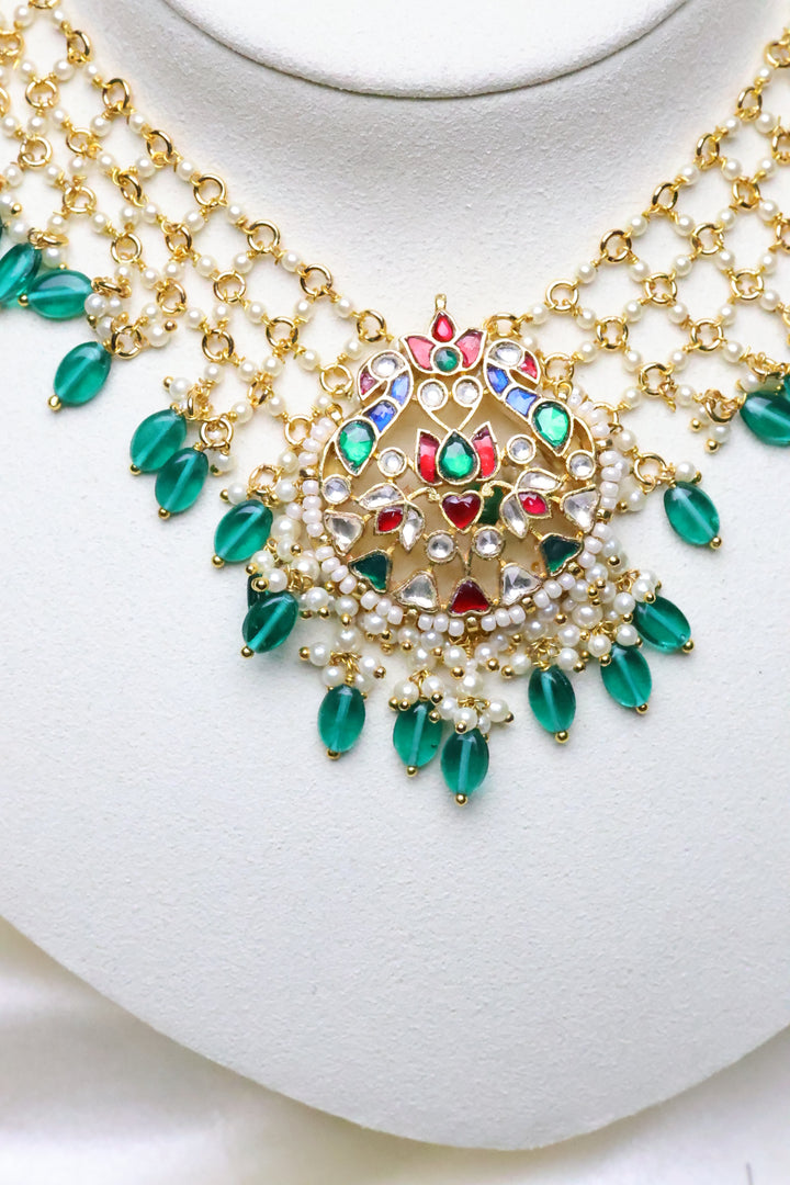 Kundan Jadau Pearl Delicate Necklace [9119]