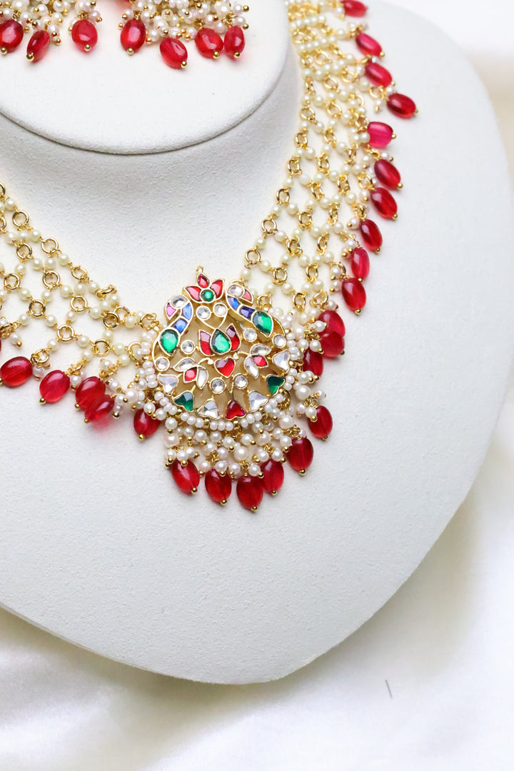 Kundan Jadau Pearl Delicate Necklace [9119]