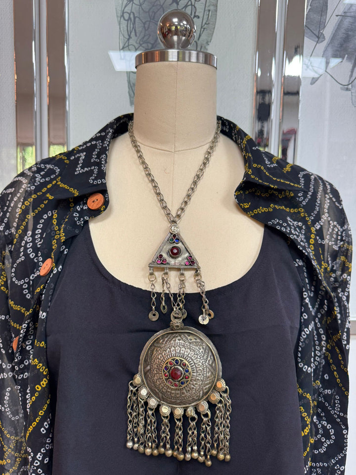 Afghani Collection: Statement double Pendant Mala [12369]