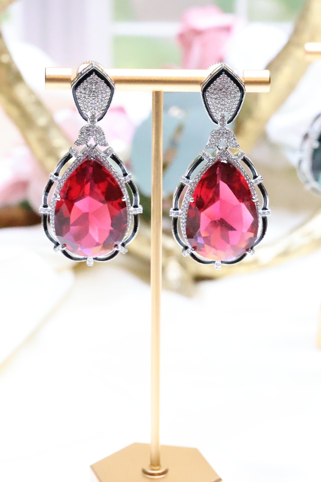 Red Hydrostone Designer Inspired Hydrostone Earring – Arnish Designs