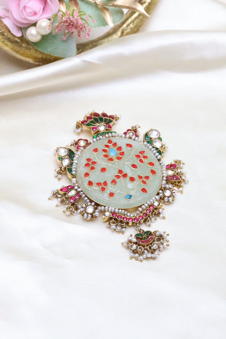 92.5 Silver Jade Blossom Pendant [12071]