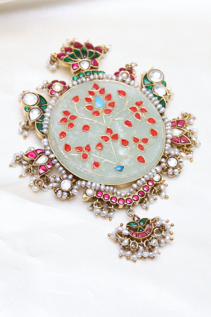 92.5 Silver Jade Blossom Pendant [12071]