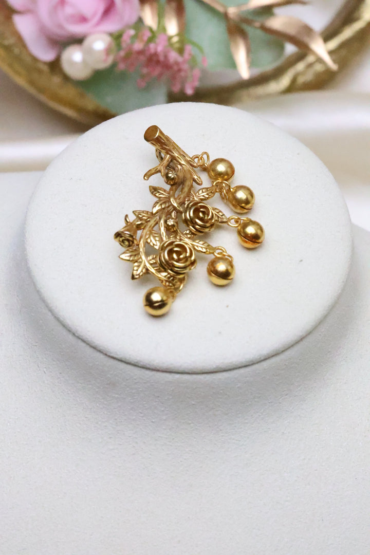 92.5 Silver Gilded Rose Vines Pendant [12093]