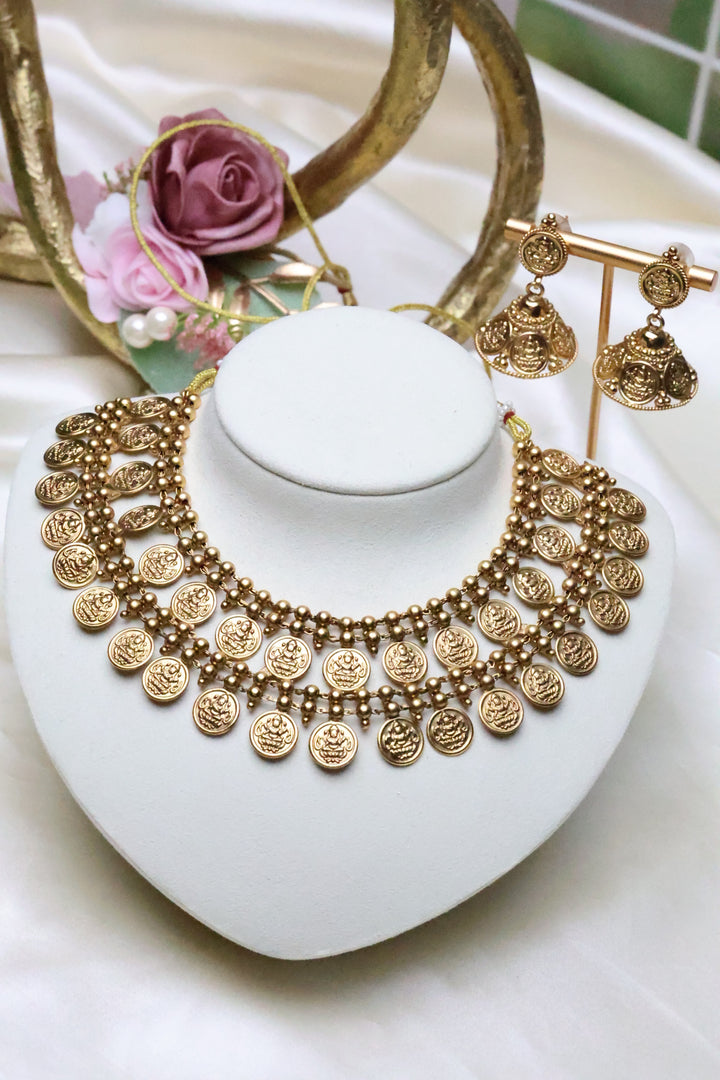 Kerala Style Double Layer Coin Necklace [11478]