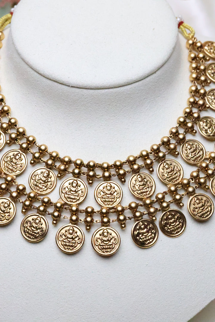 Kerala Style Double Layer Coin Necklace [11478]