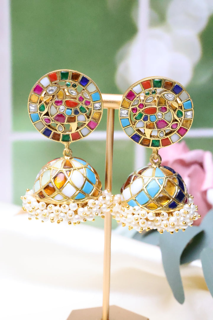 Navratan Kundan Jadau Jhumka [10822]