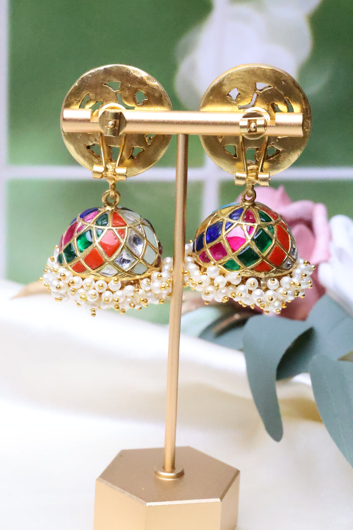 Navratan Kundan Jadau Jhumka [10822]
