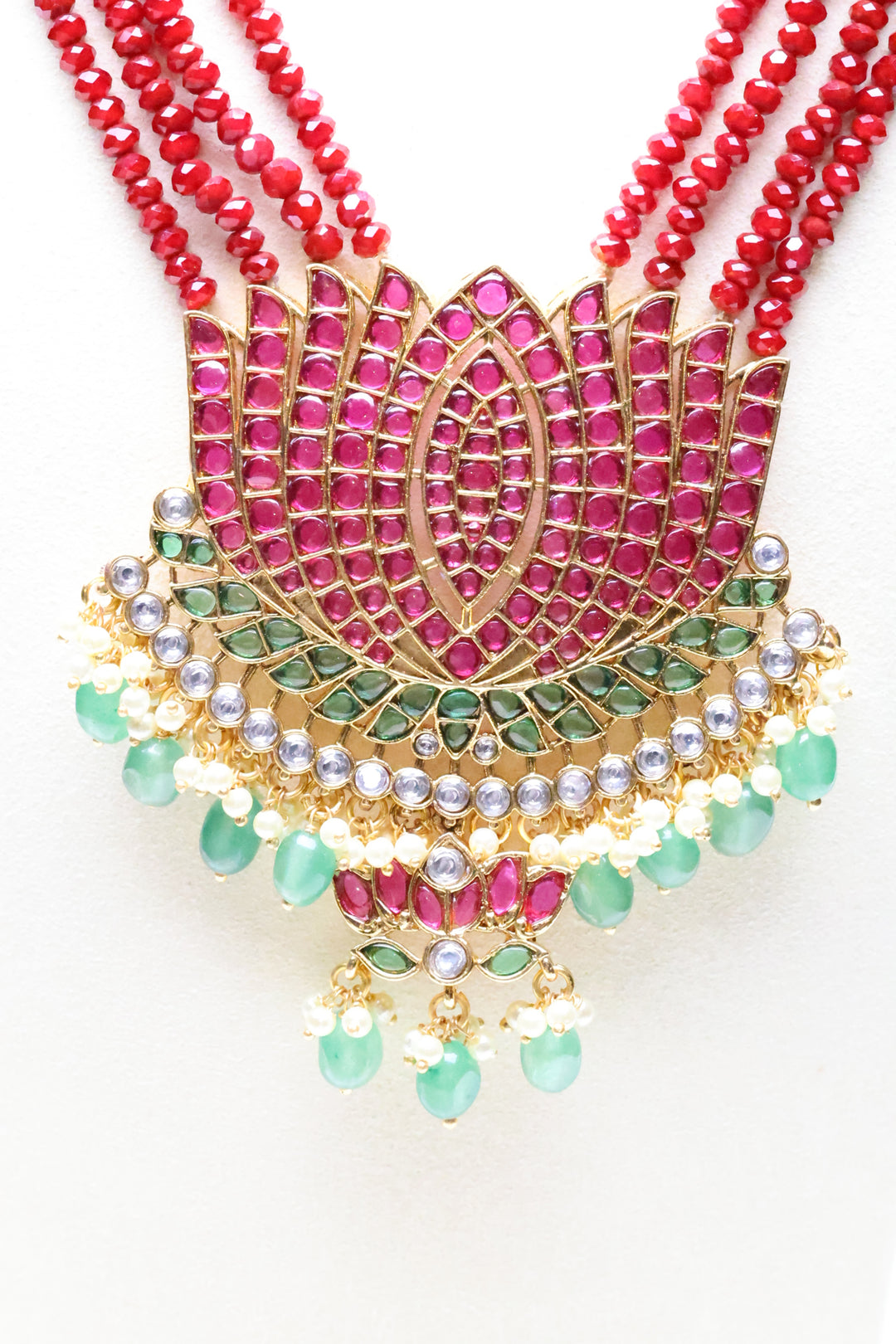 Statement Hydrobead Mala with Lotus Pendant [11663]