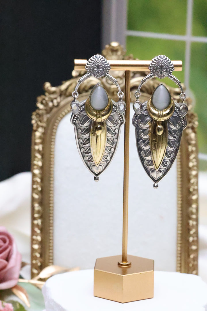 Dual Tone Contemporary GS Earring [11833]