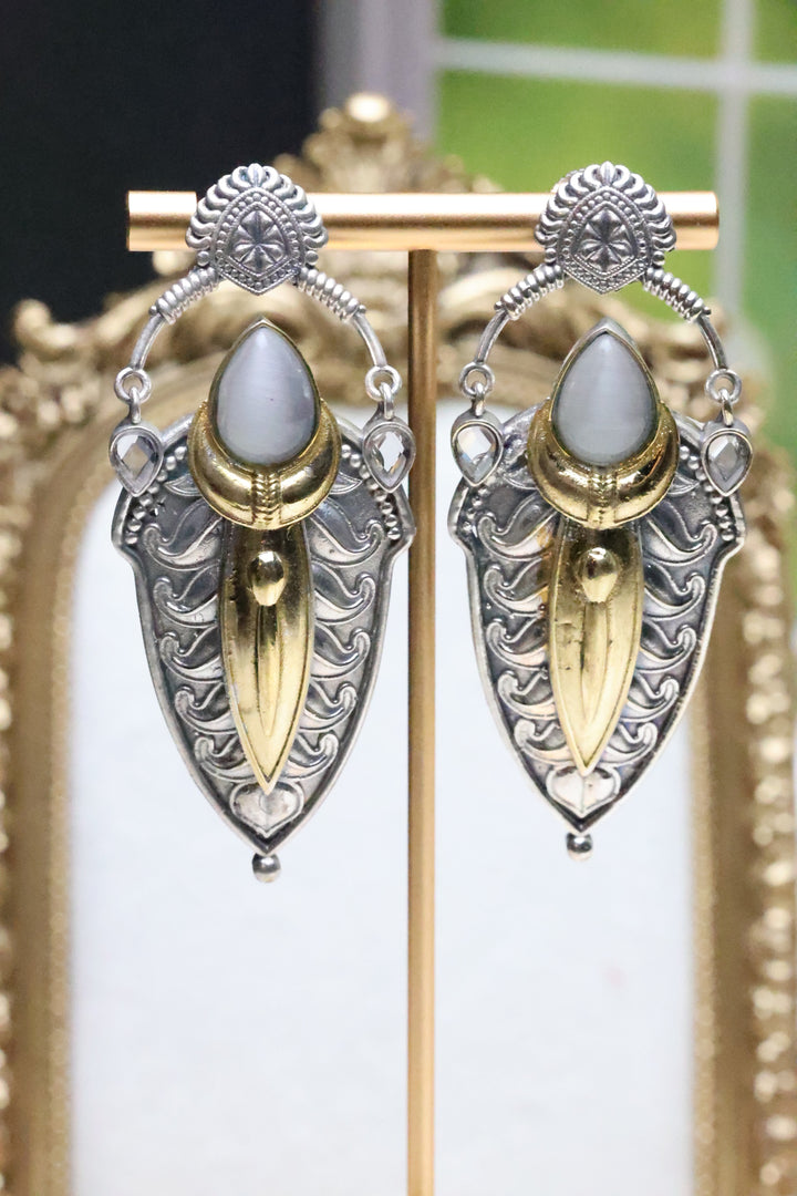 Dual Tone Contemporary GS Earring [11833]