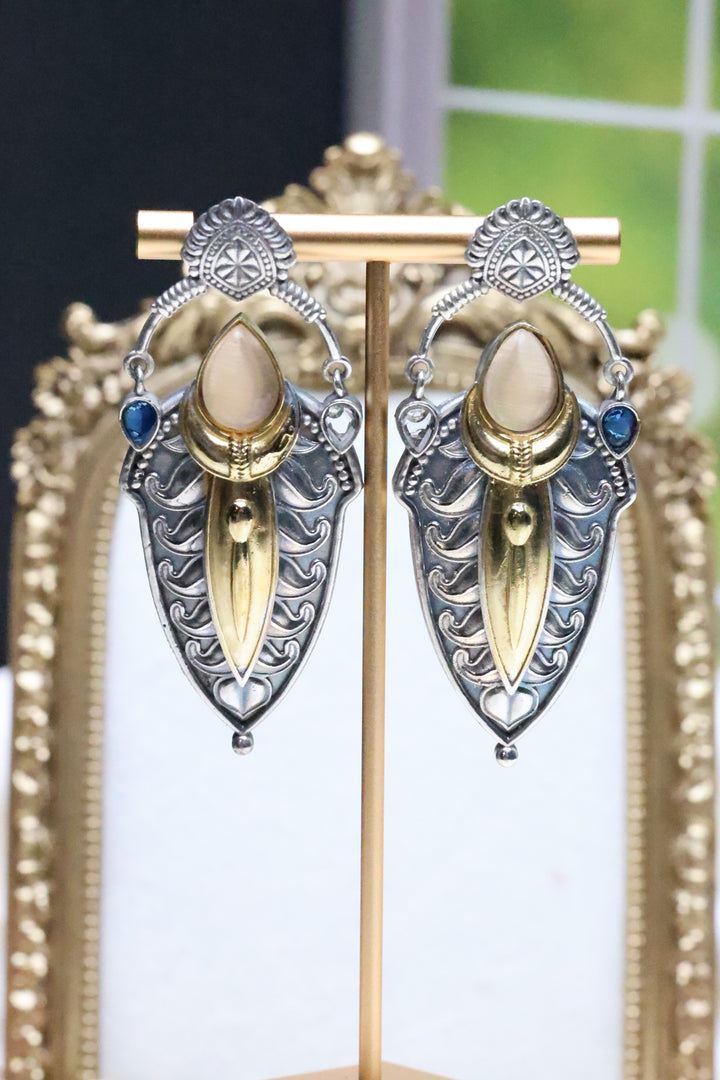 Dual Tone Contemporary GS Earring [11833]