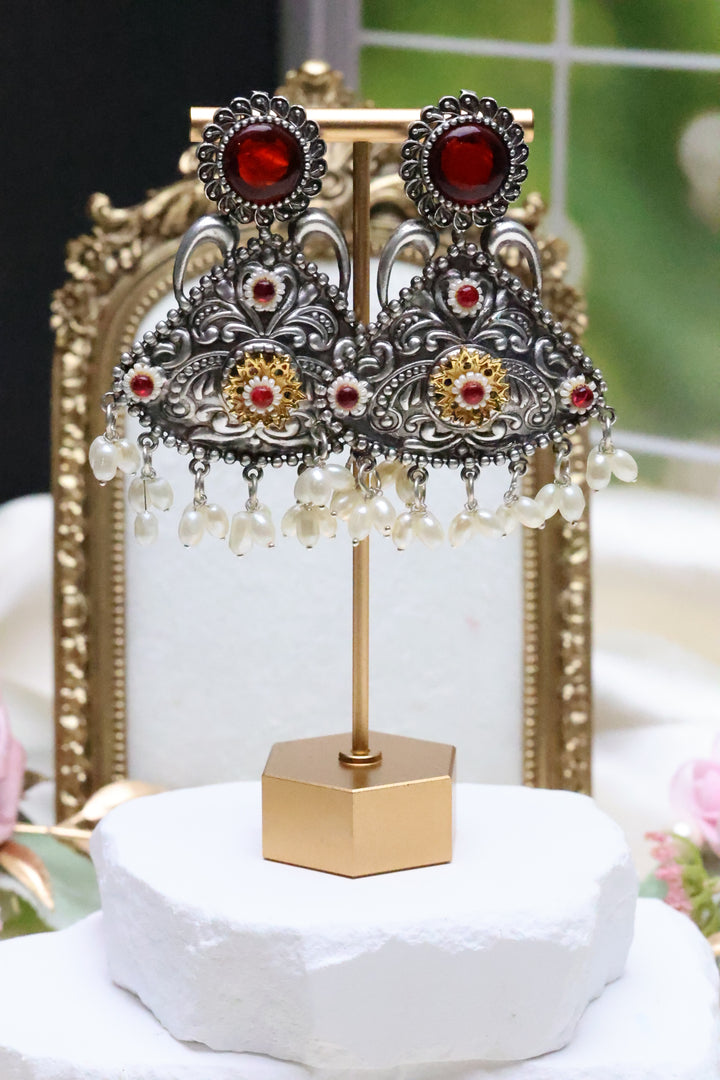 Brass Light Weight Statement Earrings [9828]