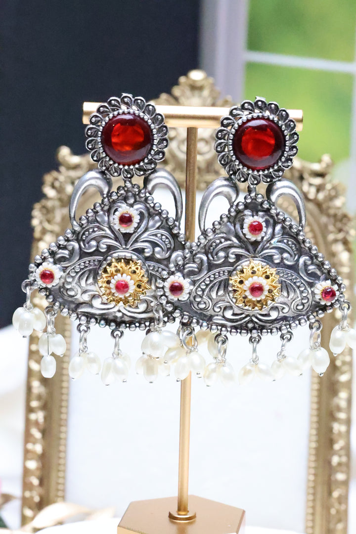 Brass Light Weight Statement Earrings [9828]