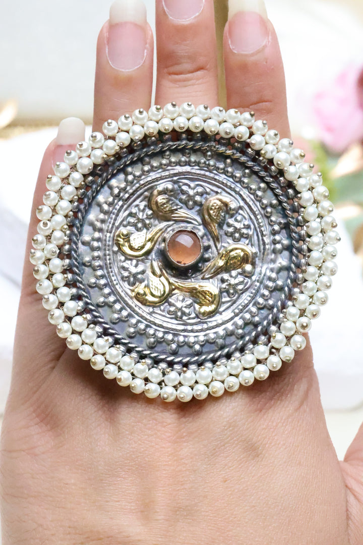 Adjustable Statement Medallion Ring [7487]