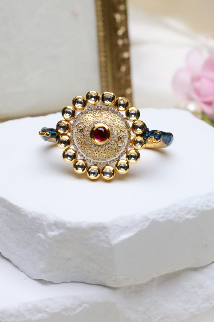 Adjustable Two finger Peacock Ring [3736]