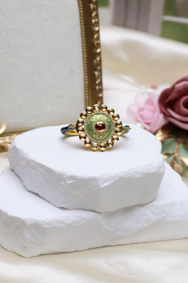 Adjustable Two finger Peacock Ring [3736]