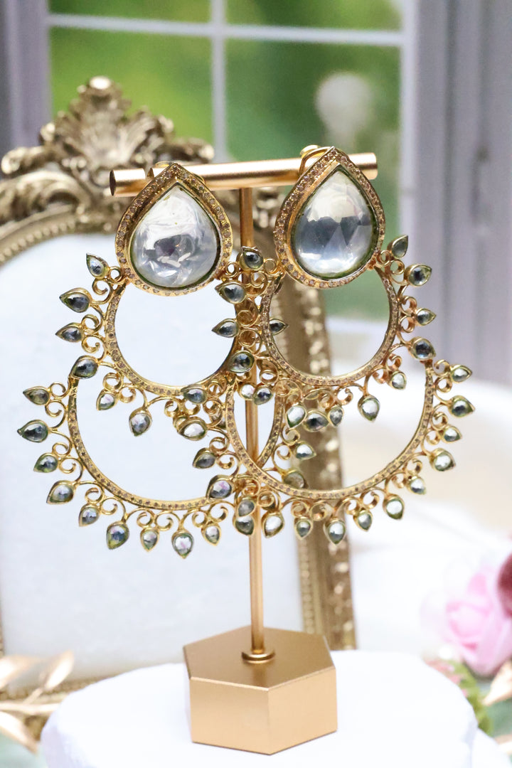 Uncut Kundan Large Chandbali [410]