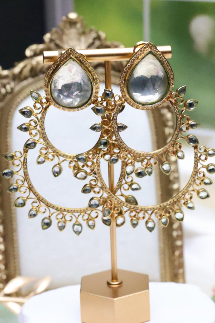 Uncut Kundan Large Chandbali [410]