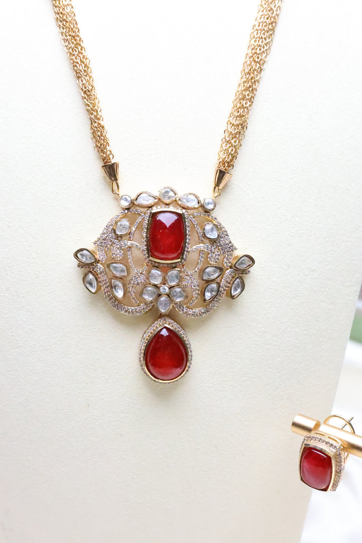 Kundan doublet Pendant set [9886]
