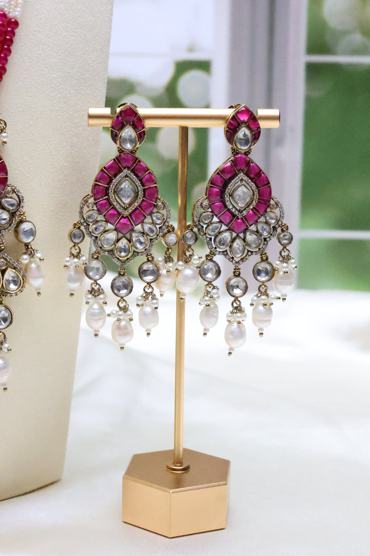 Moissanite Pearl Mala with Jadau Stones [11058]
