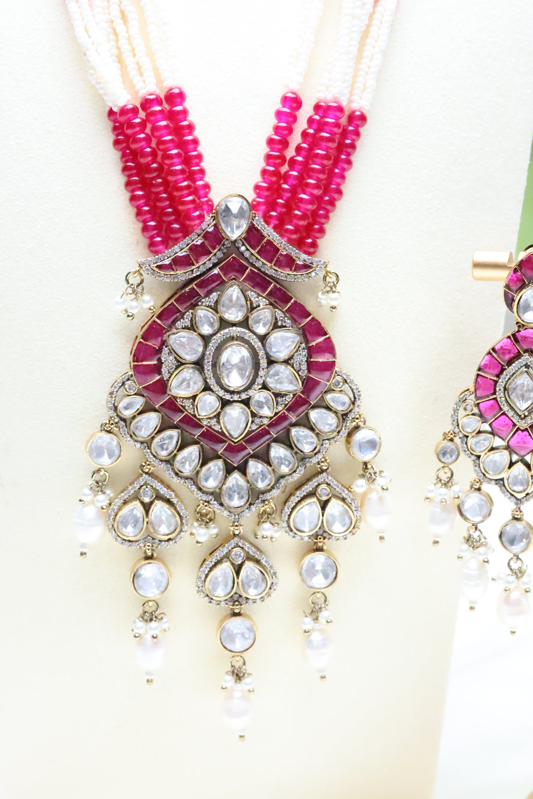 Moissanite Pearl Mala with Jadau Stones [11058]
