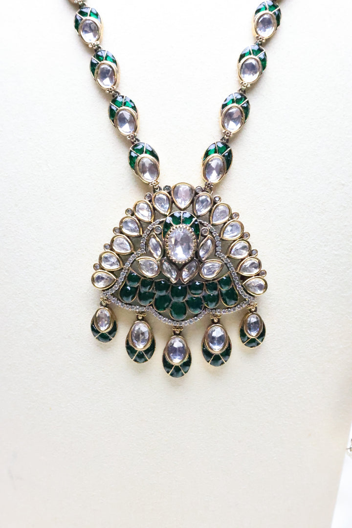 Moissanite Mala with Jadau Stones [11056]