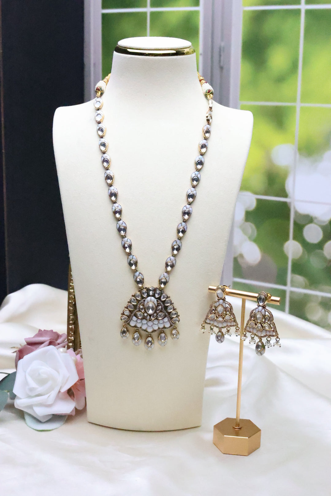 Moissanite Mala with Jadau Stones [11056]