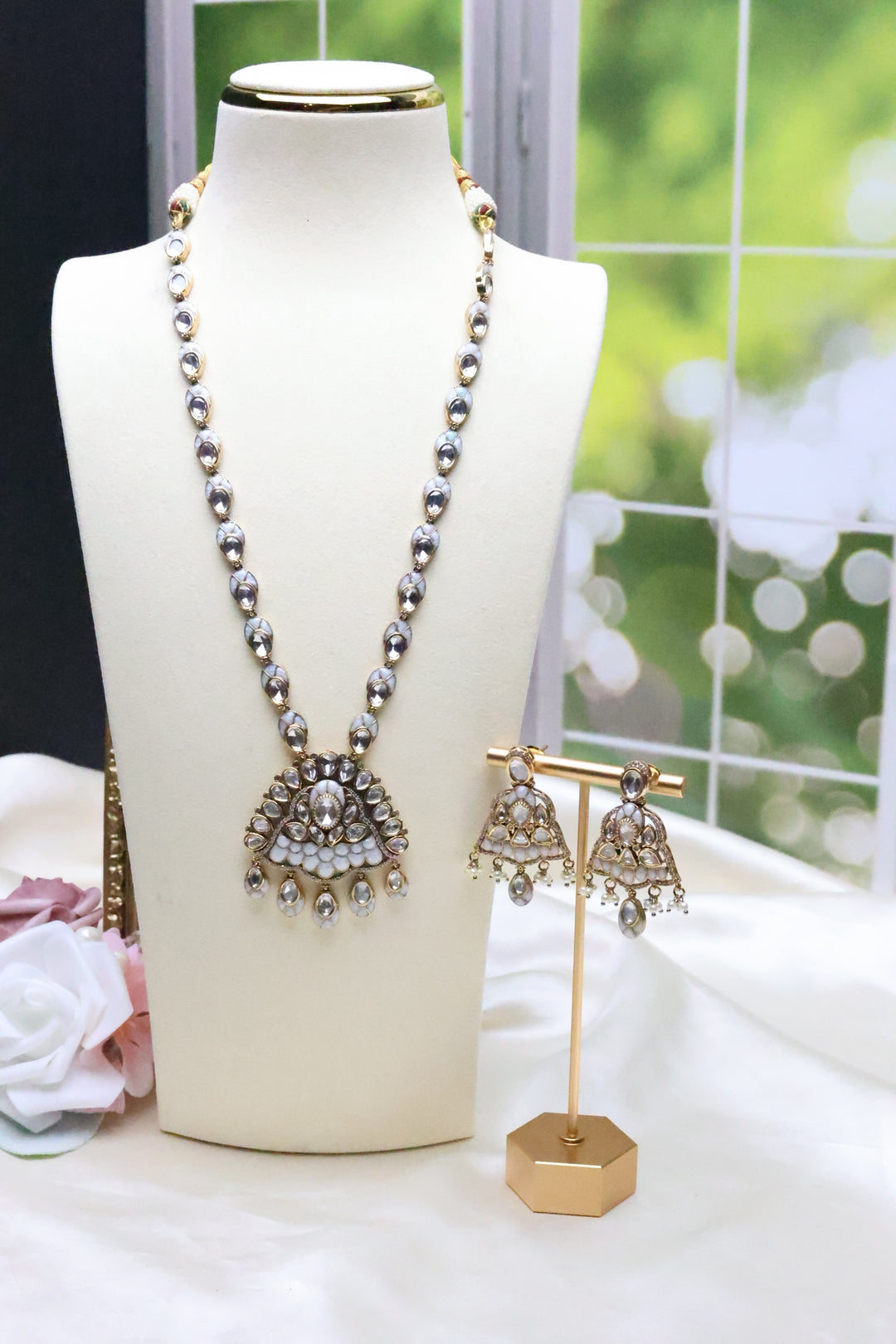 Moissanite Mala with Jadau Stones [11056]