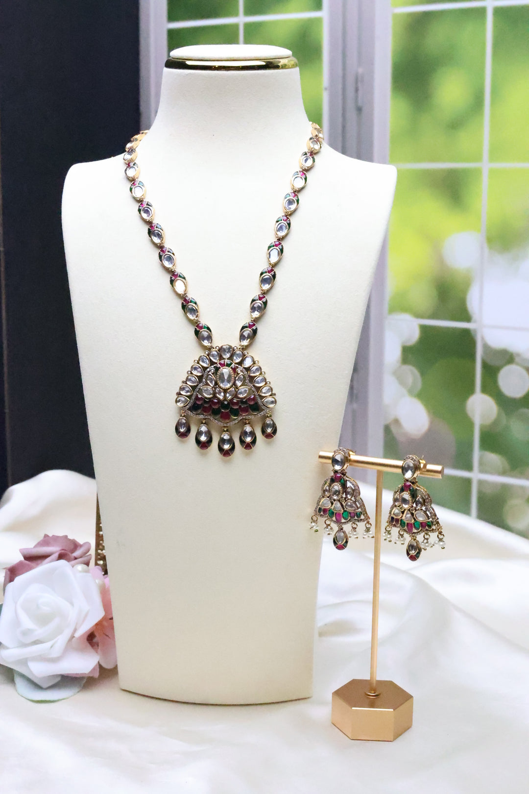 Moissanite Mala with Jadau Stones [11056]