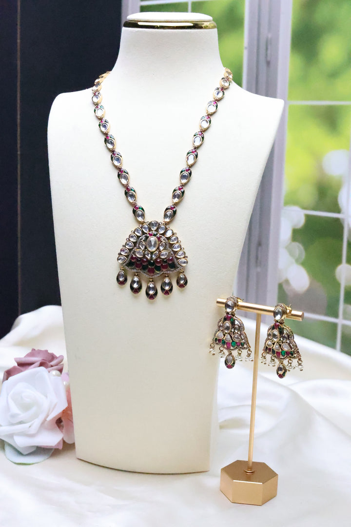Moissanite Mala with Jadau Stones [11056]