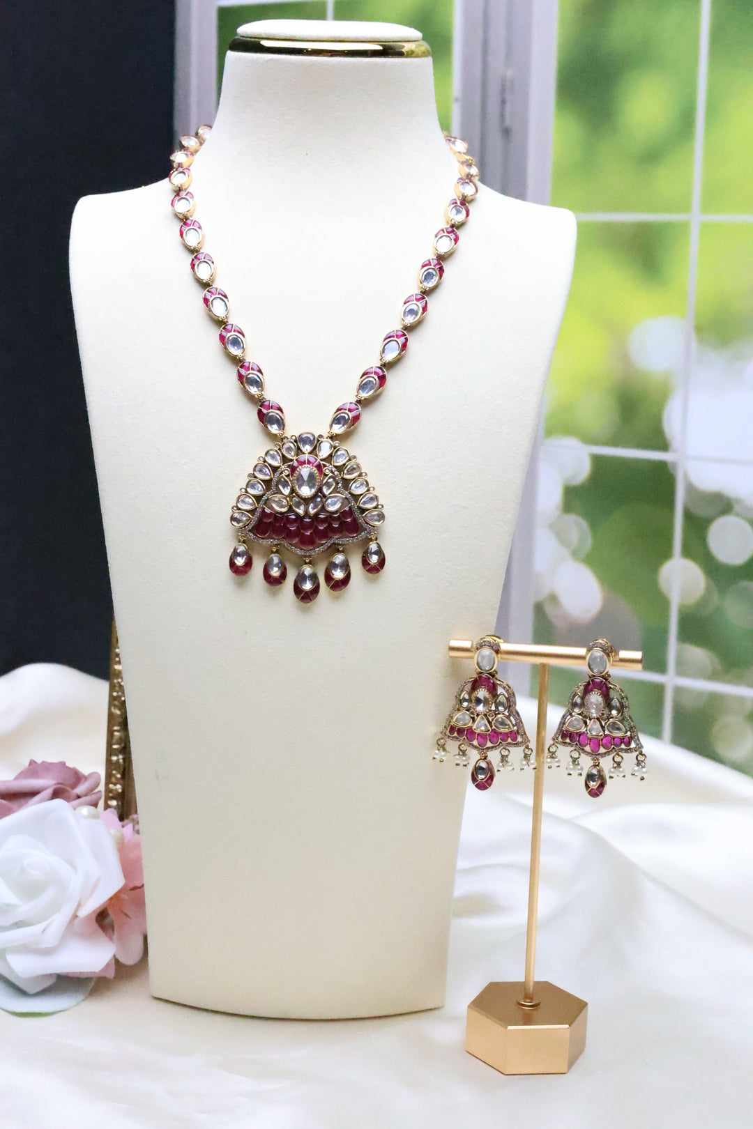Moissanite Mala with Jadau Stones [11056]