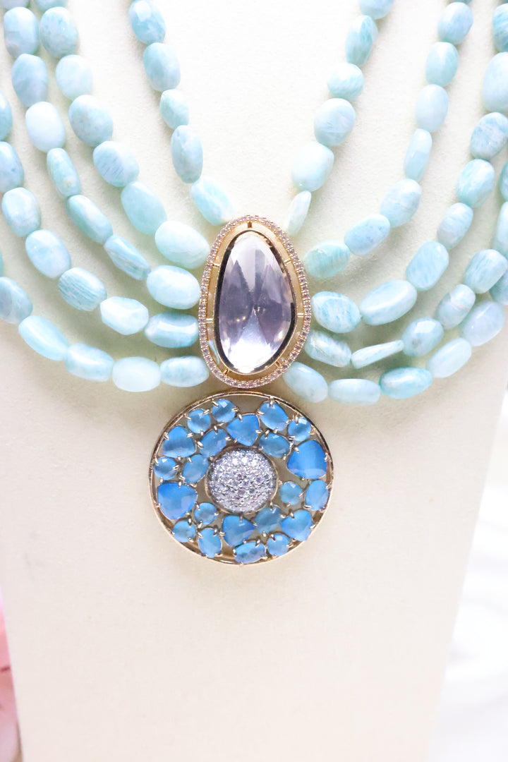 Statement Mala with Natural Glass Beads [10302]