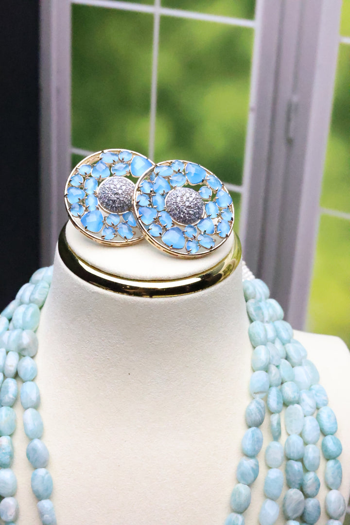 Statement Mala with Natural Glass Beads [10302]