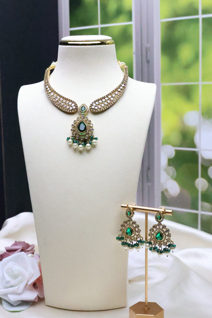 Antique Finish Polki Kundan Necklace [10965]