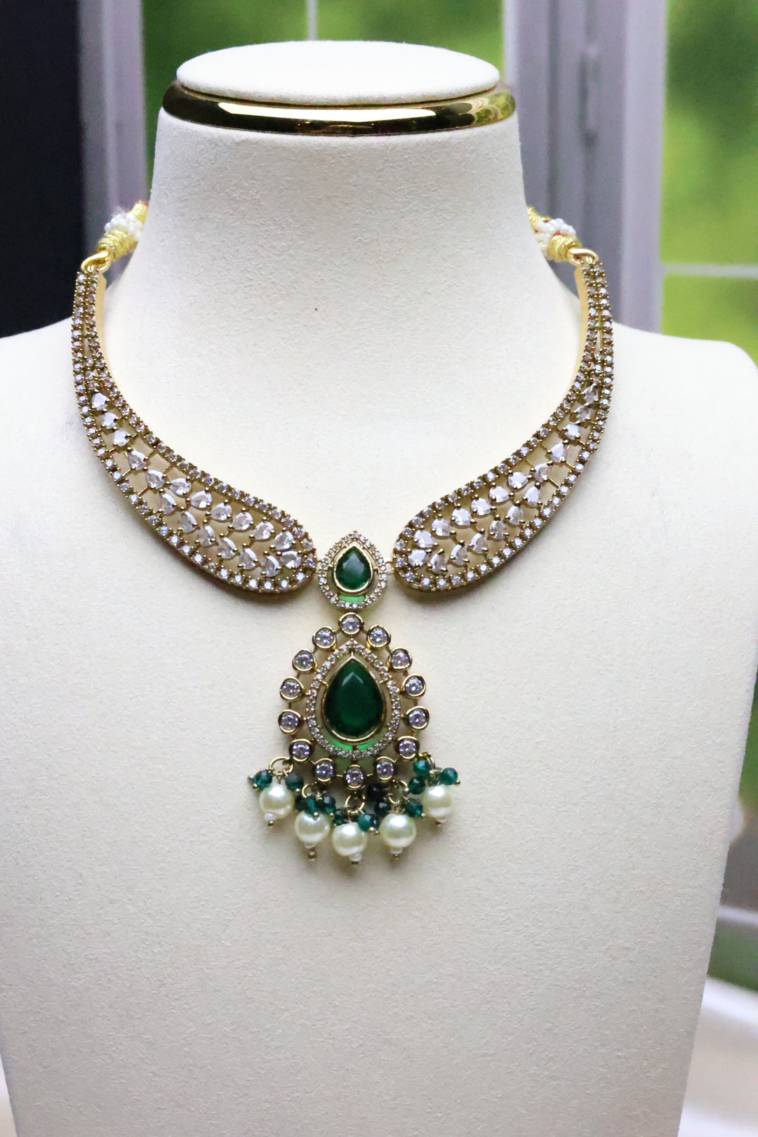 Antique Finish Polki Kundan Necklace [10965]